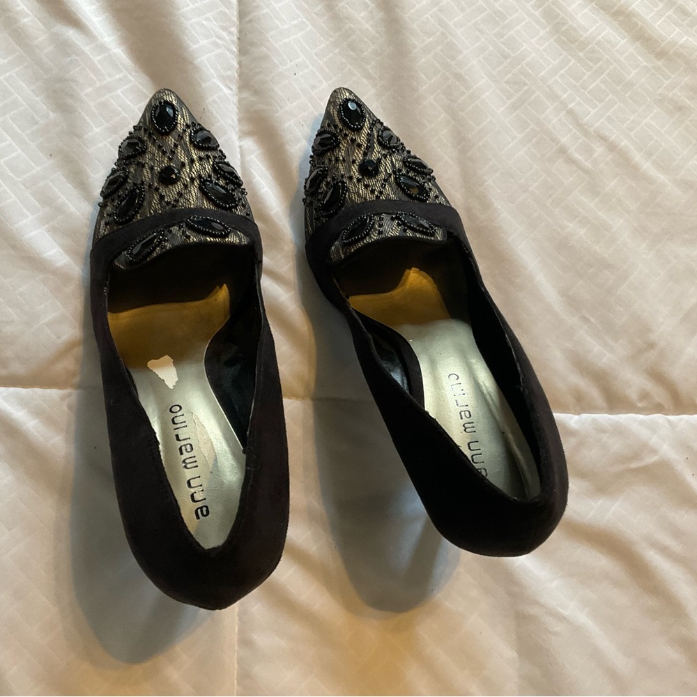 Ann Marino Black Embellished Women's Shoes